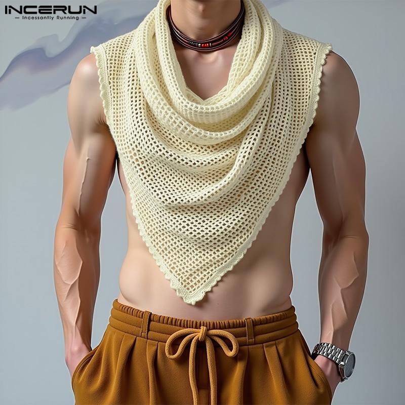 INCERUN Summer Swing Collar Hollow Mesh Sheer Cropped Irregular Cape Tank Tops S чёрный
INCERUN Summer Swing Collar Hollow Mesh Sheer Cropped Irregular Cape Tank Tops S чёрный