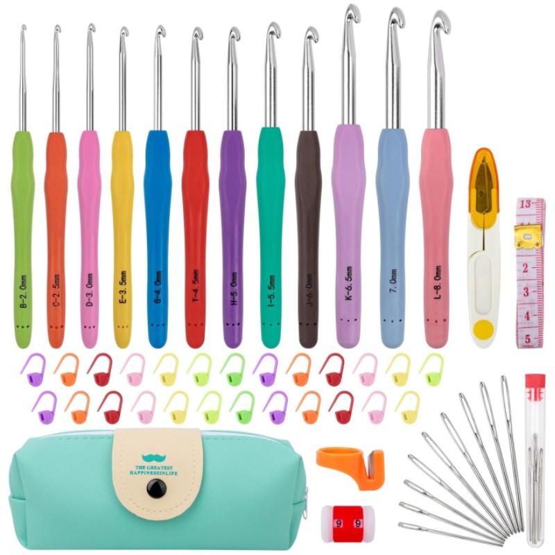 Crochet Hooks Set Colorful Yarn Crochet Kit for Beginners Knitting Needles with Ergonomic Handles for Arthritic Hand
Crochet Hooks Set Colorful Yarn Crochet Kit for Beginners Knitting Needles with Ergonomic Handles for Arthritic Hand