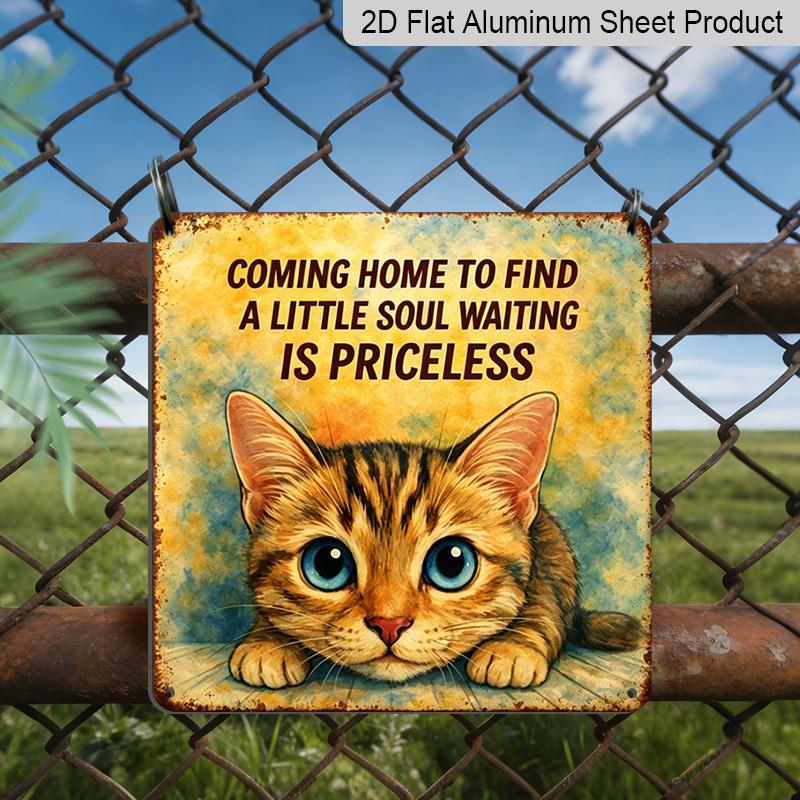 2D Flat - 1pc Retro Cat Lover Aluminum Plaque, Coming Home To Find A Little Soul Waiting Is Priceless Quote Sign, Vintage Kitten Wall Decor, Gift 20*20cm
2D Flat - 1pc Retro Cat Lover Aluminum Plaque, Coming Home To Find A Little Soul Waiting Is Priceless Quote Sign, Vintage Kitten Wall Decor, Gift 20*20cm