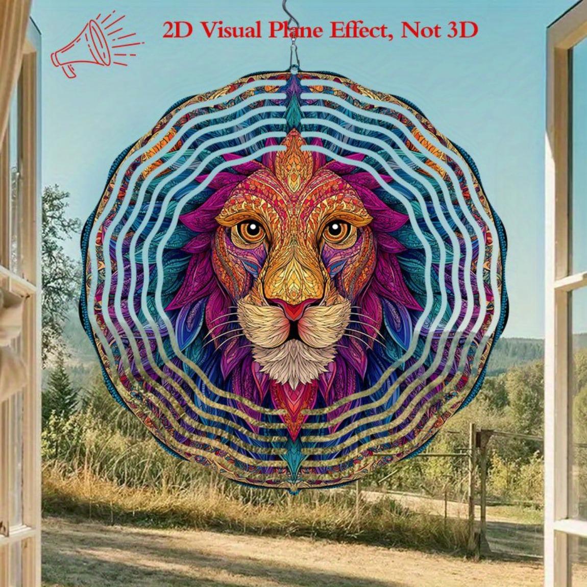 Vibrant Lion Face Wind Chime Metal Kinetic Spinner for Garden Patio Window Decor Colorful Striped Design Indoor Outdoor Yard Art 01A
Vibrant Lion Face Wind Chime Metal Kinetic Spinner for Garden Patio Window Decor Colorful Striped Design Indoor Outdoor Yard Art 01A