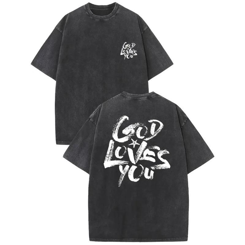 Men s Cotton T-Shirt - Vintage Streetwear Tee with Distressed GOD LOVES YOU Chest Print, Double-Sided Washed Soft Knit Fabric, Round Neck Suitable S чёрный
Men s Cotton T-Shirt - Vintage Streetwear Tee with Distressed GOD LOVES YOU Chest Print, Double-Sided Washed Soft Knit Fabric, Round Neck Suitable S чёрный