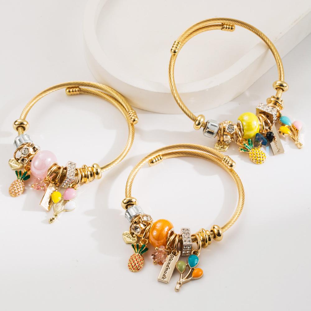 Trendy Personality Gold Beaded Stainless Steel Bracelet Pineapple Balloon Versatile Adjustable Friendship Bracelet Jewelry рожевий
Trendy Personality Gold Beaded Stainless Steel Bracelet Pineapple Balloon Versatile Adjustable Friendship Bracelet Jewelry рожевий