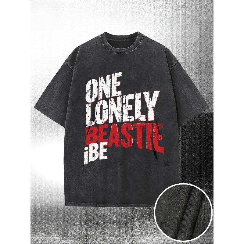T-Shirt Made of Washed, Showcasing The ONE LONELY BEASTIE Design with Striking Distressed Lettering in White And Red. It Has a Relaxed Round Neck S чёрный
T-Shirt Made of Washed, Showcasing The ONE LONELY BEASTIE Design with Striking Distressed Lettering in White And Red. It Has a Relaxed Round Neck S чёрный