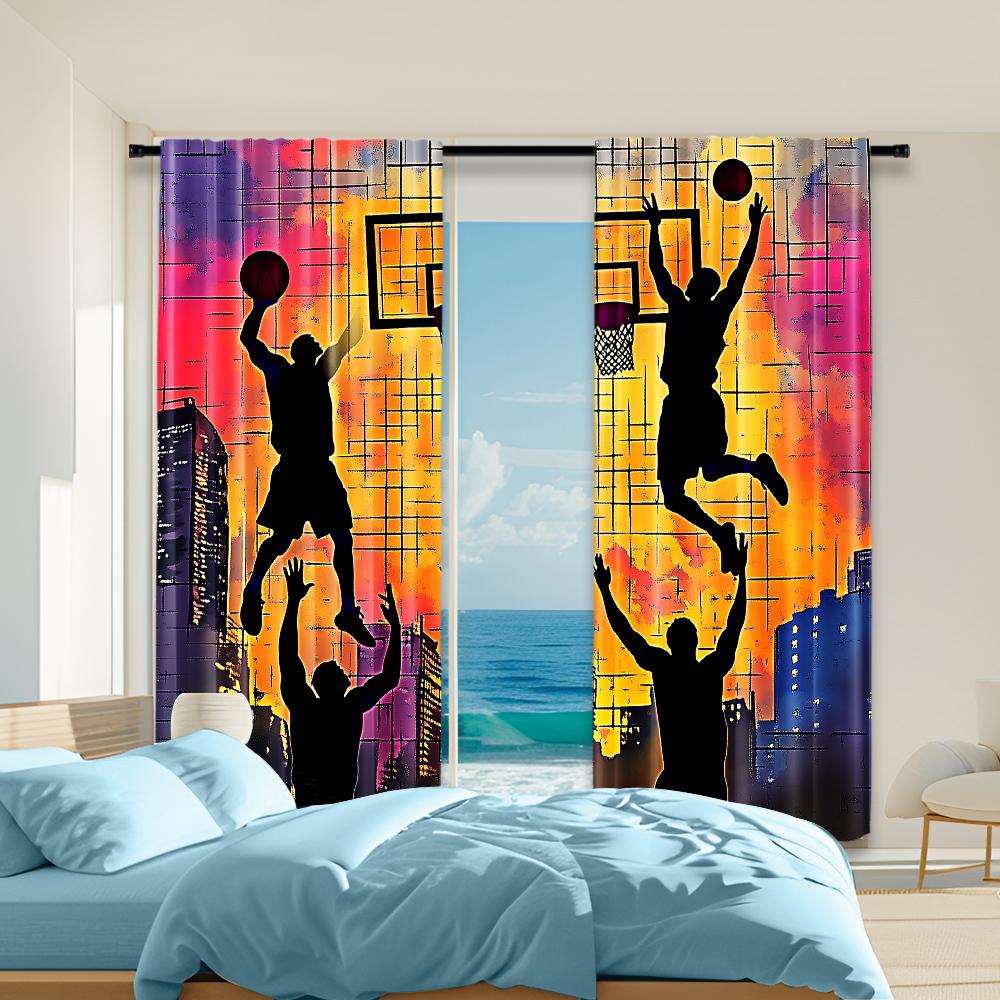 2Pcs Basketball Street Scene Curtains Rod Hole Design For Bedroom Living Room Dining Decor Polyester Machine Washable 29x65in(75x166cm)
2Pcs Basketball Street Scene Curtains Rod Hole Design For Bedroom Living Room Dining Decor Polyester Machine Washable 29x65in(75x166cm)