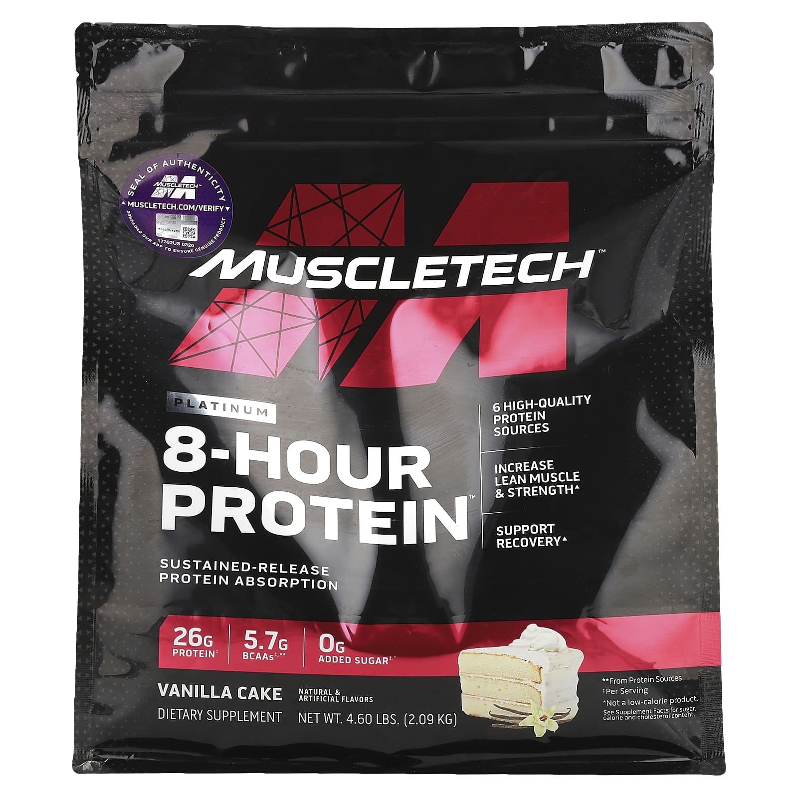 Platinum 8-Hour Protein™, Vanilla Cake, 2.09Kg(4.6Lb)
Platinum 8-Hour Protein™, Vanilla Cake, 2.09Kg(4.6Lb)