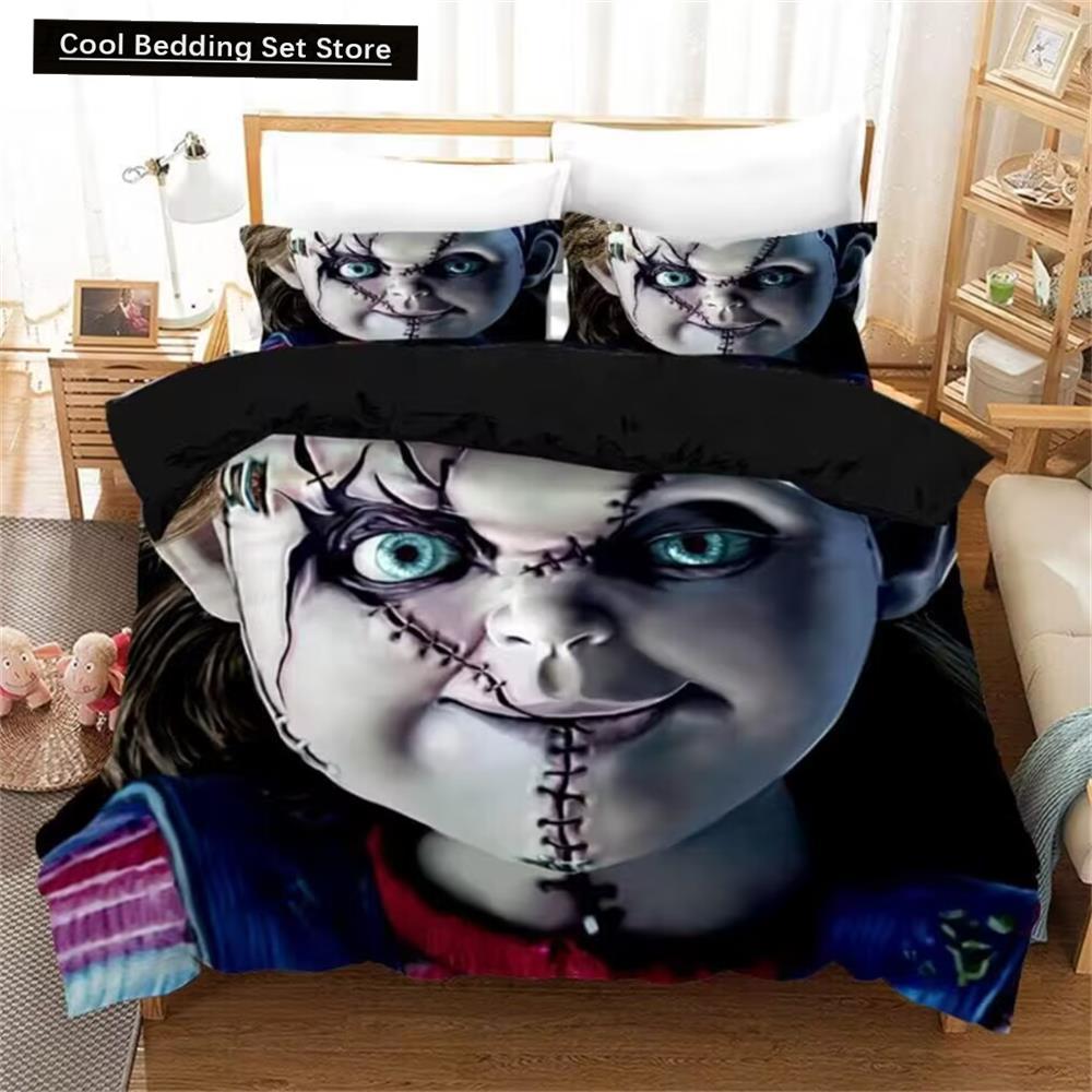 Puppet Horror Doll Bedding Set 3D Printed Duvet Covers Sets With Pillowcases Child of Play Moive Character Chucky Doll Bed Linen EU single(135x200cm)
Puppet Horror Doll Bedding Set 3D Printed Duvet Covers Sets With Pillowcases Child of Play Moive Character Chucky Doll Bed Linen EU single(135x200cm)