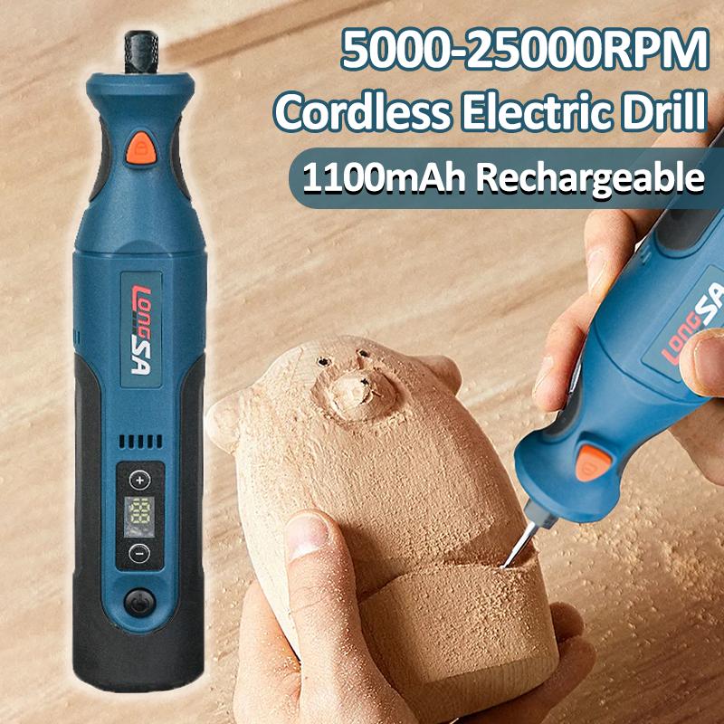 5000-25000RPM Cordless Electric Drill Grinder Set 1100mAh Engraver Pen Rotary Tool Kit for Jade Polishing DIY Woodworking Tools
5000-25000RPM Cordless Electric Drill Grinder Set 1100mAh Engraver Pen Rotary Tool Kit for Jade Polishing DIY Woodworking Tools