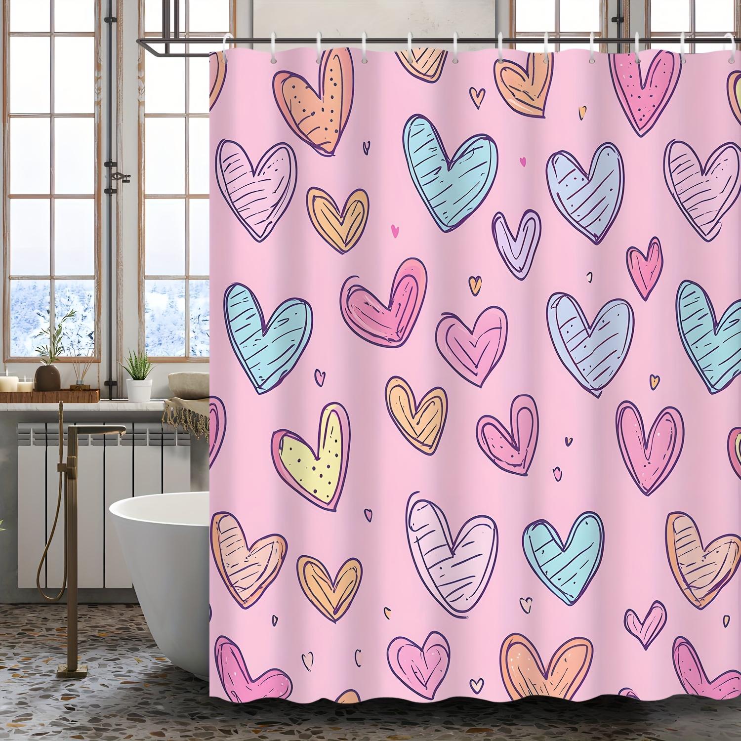 1Pc Pastel Graffiti Heart Pattern Shower Curtain, Polyester Fabric, Machine Washable, Suitable For Bathroom Decoration. W60H190(CM)-1 Pcs
1Pc Pastel Graffiti Heart Pattern Shower Curtain, Polyester Fabric, Machine Washable, Suitable For Bathroom Decoration. W60H190(CM)-1 Pcs