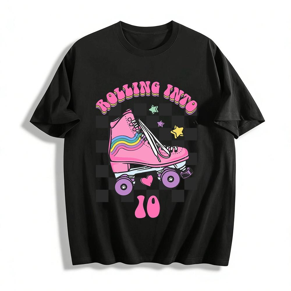 Rolling Into 10 Retro Roller Skate 10th Birthday Graphic Tee Pure cotton T-shirt XXS
Rolling Into 10 Retro Roller Skate 10th Birthday Graphic Tee Pure cotton T-shirt XXS