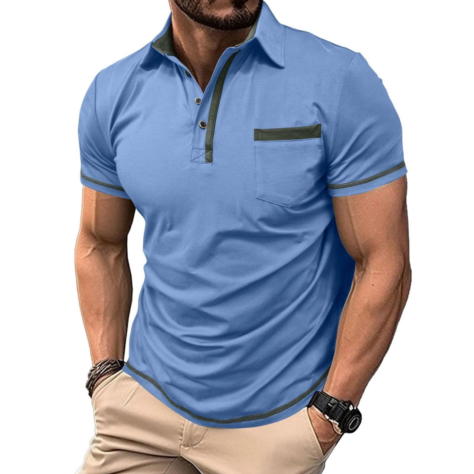 Men’s Short Sleeve Polo Shirt Classic Fit Trim Collar Pocket Button Down Soft Lightweight Top XL світло-синій колір
Men’s Short Sleeve Polo Shirt Classic Fit Trim Collar Pocket Button Down Soft Lightweight Top XL світло-синій колір