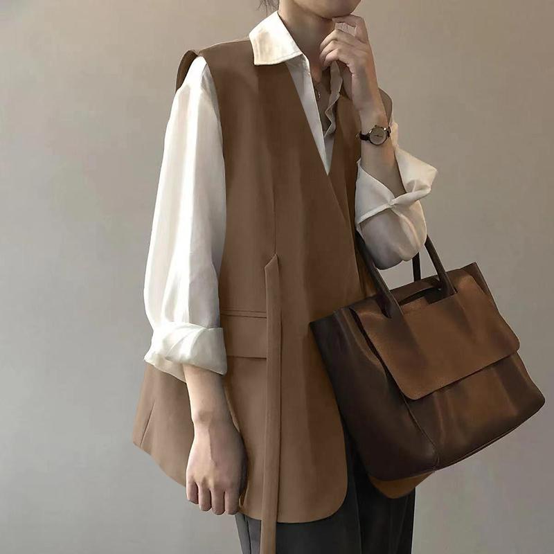 ZANZEA Женский однотонный свободный жилет с карманами и карманами с завязками S коричневый
ZANZEA Женский однотонный свободный жилет с карманами и карманами с завязками S коричневый