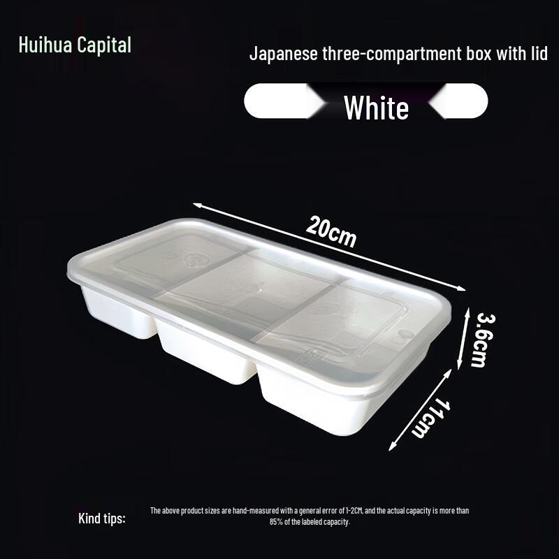 HUIHUADU Disposable 3-Compartment Japanese-Style Meal Prep Boxes with Lids (150 Sets)
HUIHUADU Disposable 3-Compartment Japanese-Style Meal Prep Boxes with Lids (150 Sets)