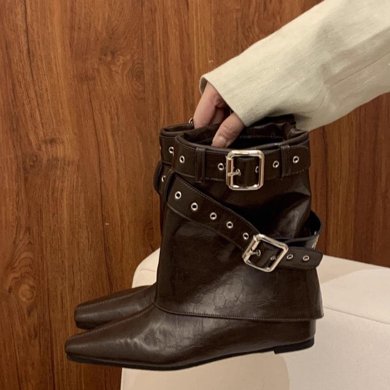 Belt Buckle Sleeve Low Heel Boots 2026 Fashion Pointed Toe Rivet Soft Sole Anti-Slip Wear-Resistant Booties 40 коричневий
Belt Buckle Sleeve Low Heel Boots 2026 Fashion Pointed Toe Rivet Soft Sole Anti-Slip Wear-Resistant Booties 40 коричневий
