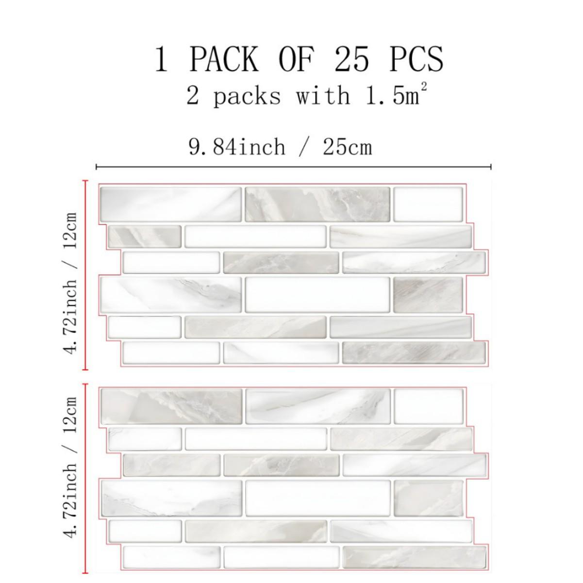 Kitchen Oil-Proof Sticker 3D Simulation Crystal Splicing Anti-Tile Wallpaper Renovation Sticker Beautification Decorative Sticker Self-Adhesive Tile 12x25cm*25PCS
Kitchen Oil-Proof Sticker 3D Simulation Crystal Splicing Anti-Tile Wallpaper Renovation Sticker Beautification Decorative Sticker Self-Adhesive Tile 12x25cm*25PCS