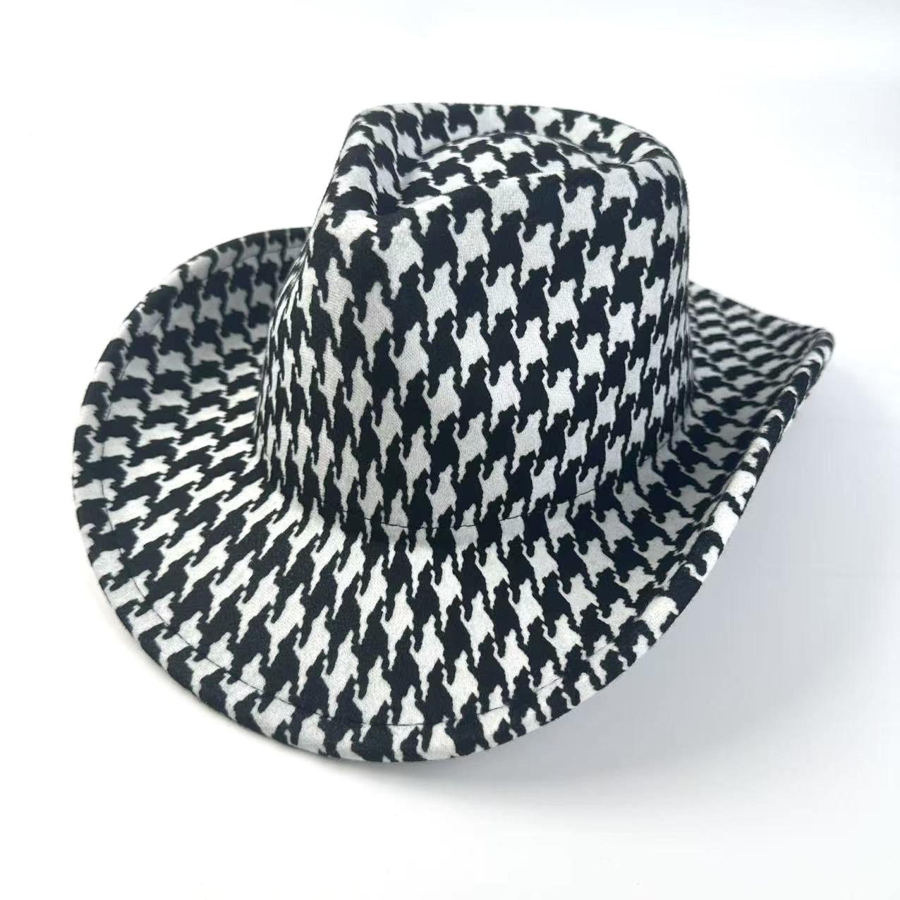 Western Cowboy Hat British Style Thousand Birds Woolen Top Hat Men S Fashion European And American Jazz Hat Women S Sun Hat 56-58cm
Western Cowboy Hat British Style Thousand Birds Woolen Top Hat Men S Fashion European And American Jazz Hat Women S Sun Hat 56-58cm