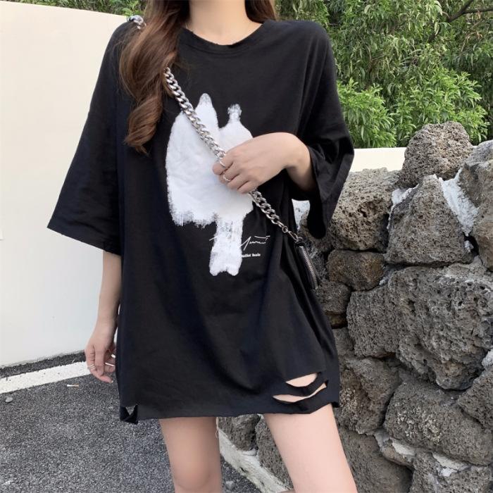 Sweet and cool wind ripped short-sleeved T-shirt women s top summer 2025 new loose fashion design niche bottoming shirt XL чорний
Sweet and cool wind ripped short-sleeved T-shirt women s top summer 2025 new loose fashion design niche bottoming shirt XL чорний