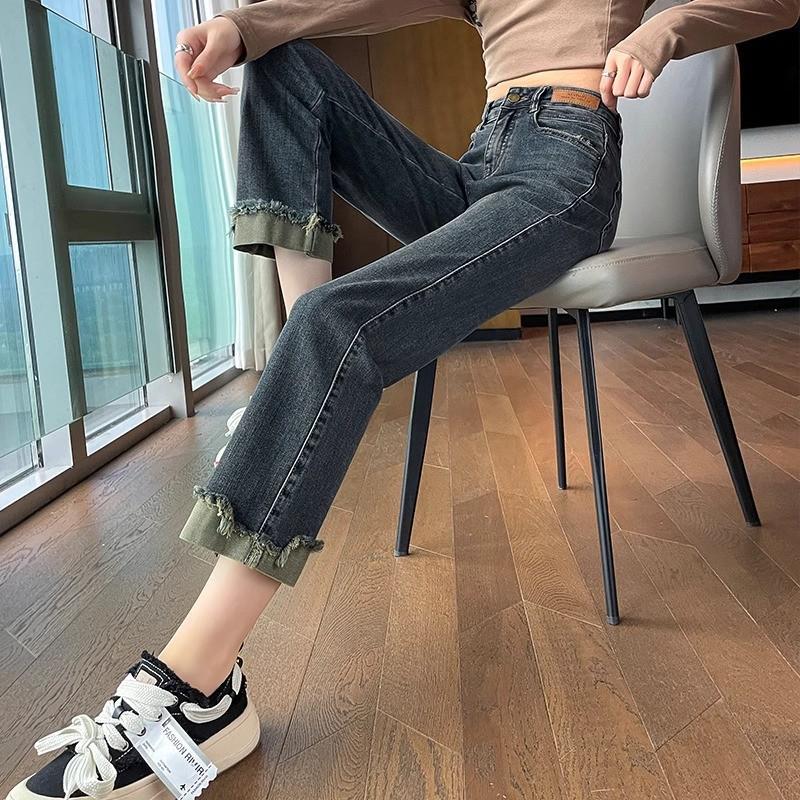 Spring Slim-Fit High-Waisted Denim Cigarette Pants with Turn-Up Hem for Women – Trendy and Versatile Stretch Fit L 106-116 jin
Spring Slim-Fit High-Waisted Denim Cigarette Pants with Turn-Up Hem for Women – Trendy and Versatile Stretch Fit L 106-116 jin