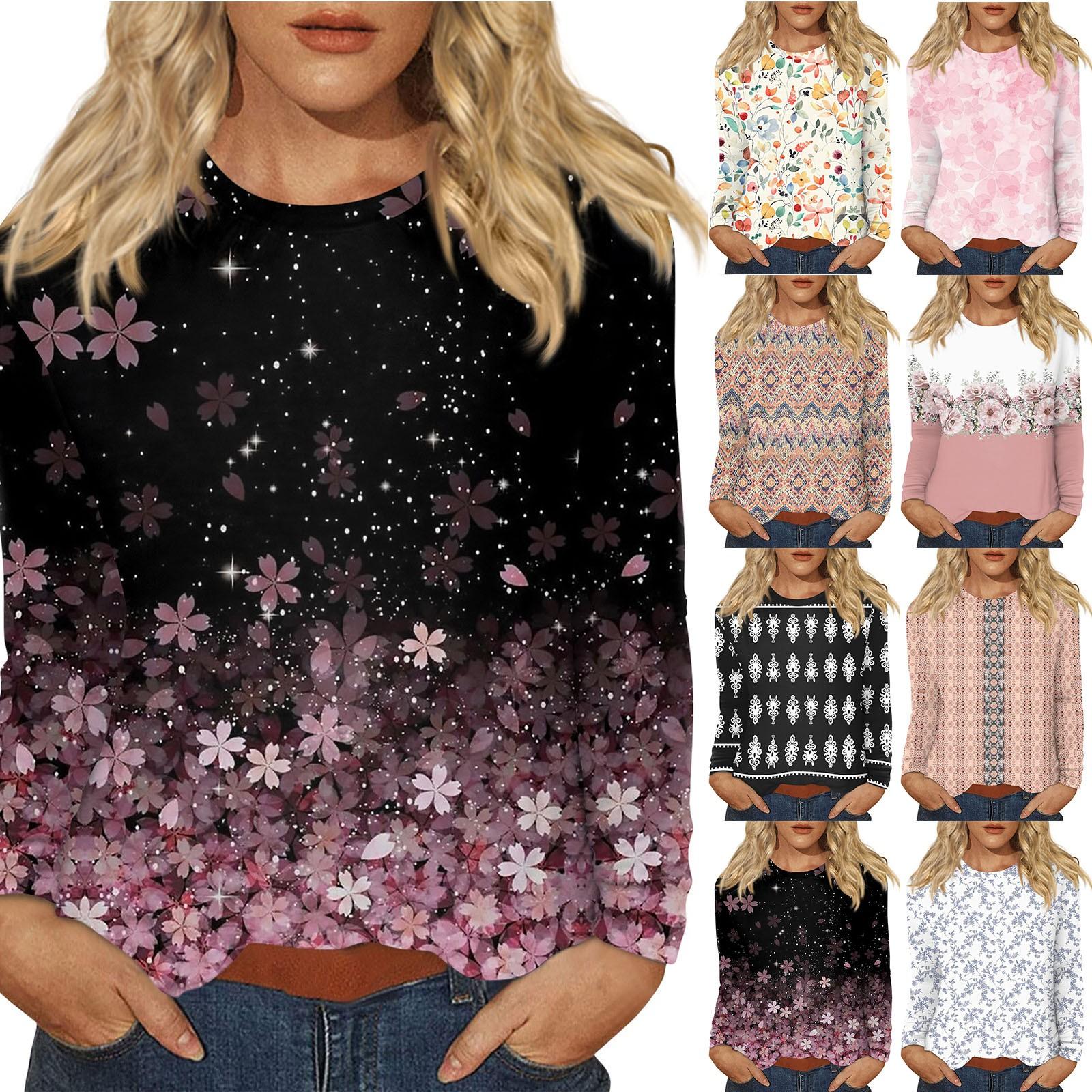 Женский повседневный топ с длинным рукавом и принтом, с круглым вырезом XL
Женский повседневный топ с длинным рукавом и принтом, с круглым вырезом XL