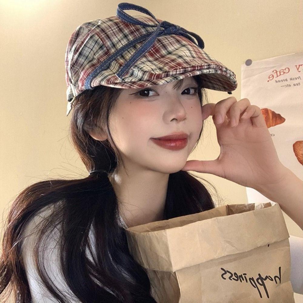 Cotton Bowknot Plaid Hats Street Style Flat Visor Hat Casual Bow Newsboy Caps Ladies Style 2
Cotton Bowknot Plaid Hats Street Style Flat Visor Hat Casual Bow Newsboy Caps Ladies Style 2