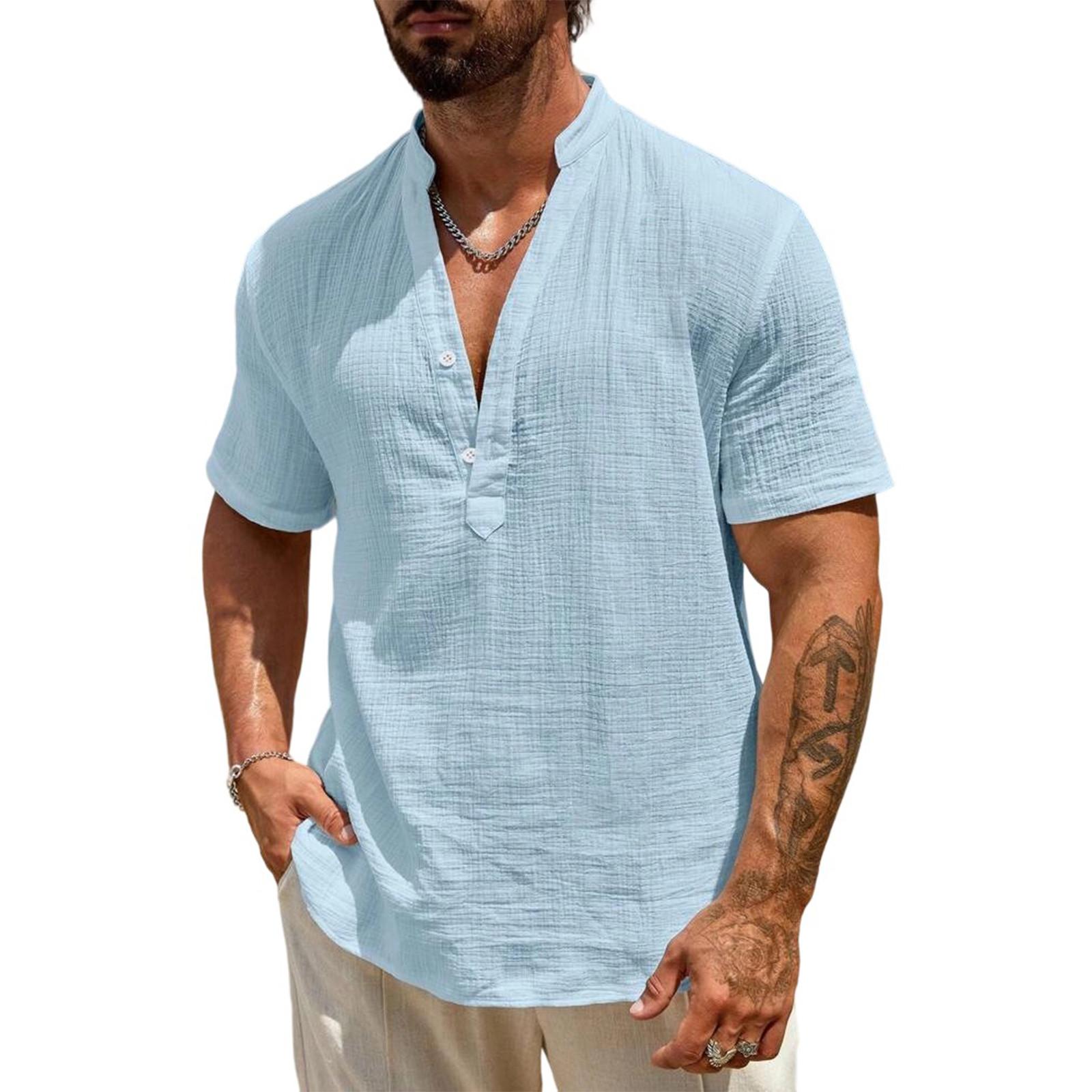 Men S Stand Up Collar Short Sleeved Top Sports Shirt L
Men S Stand Up Collar Short Sleeved Top Sports Shirt L
