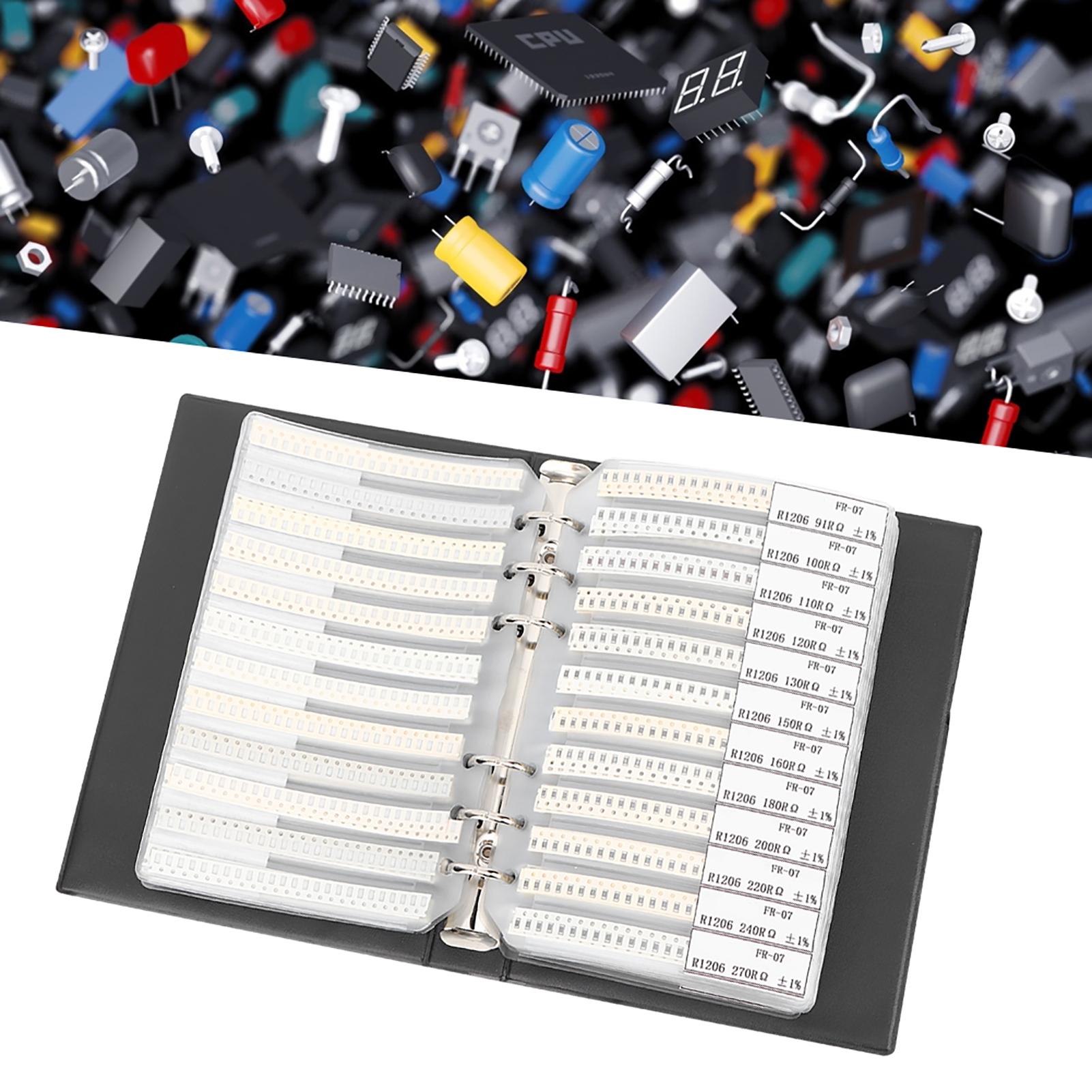 1206 Series 170 Types Resistors Assortment Sample Book Electronic Accessories Plastic Black
1206 Series 170 Types Resistors Assortment Sample Book Electronic Accessories Plastic Black