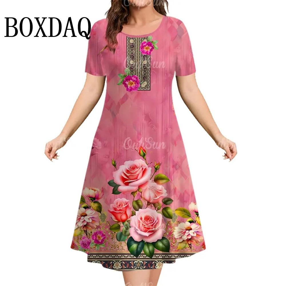 Summer Women Dresses Ethnic Fashion Plus Size Dresses Short Sleeve Elegant Loose Retro Ladies Dresses Casual 3D Printed Clothing 6XL
Summer Women Dresses Ethnic Fashion Plus Size Dresses Short Sleeve Elegant Loose Retro Ladies Dresses Casual 3D Printed Clothing 6XL