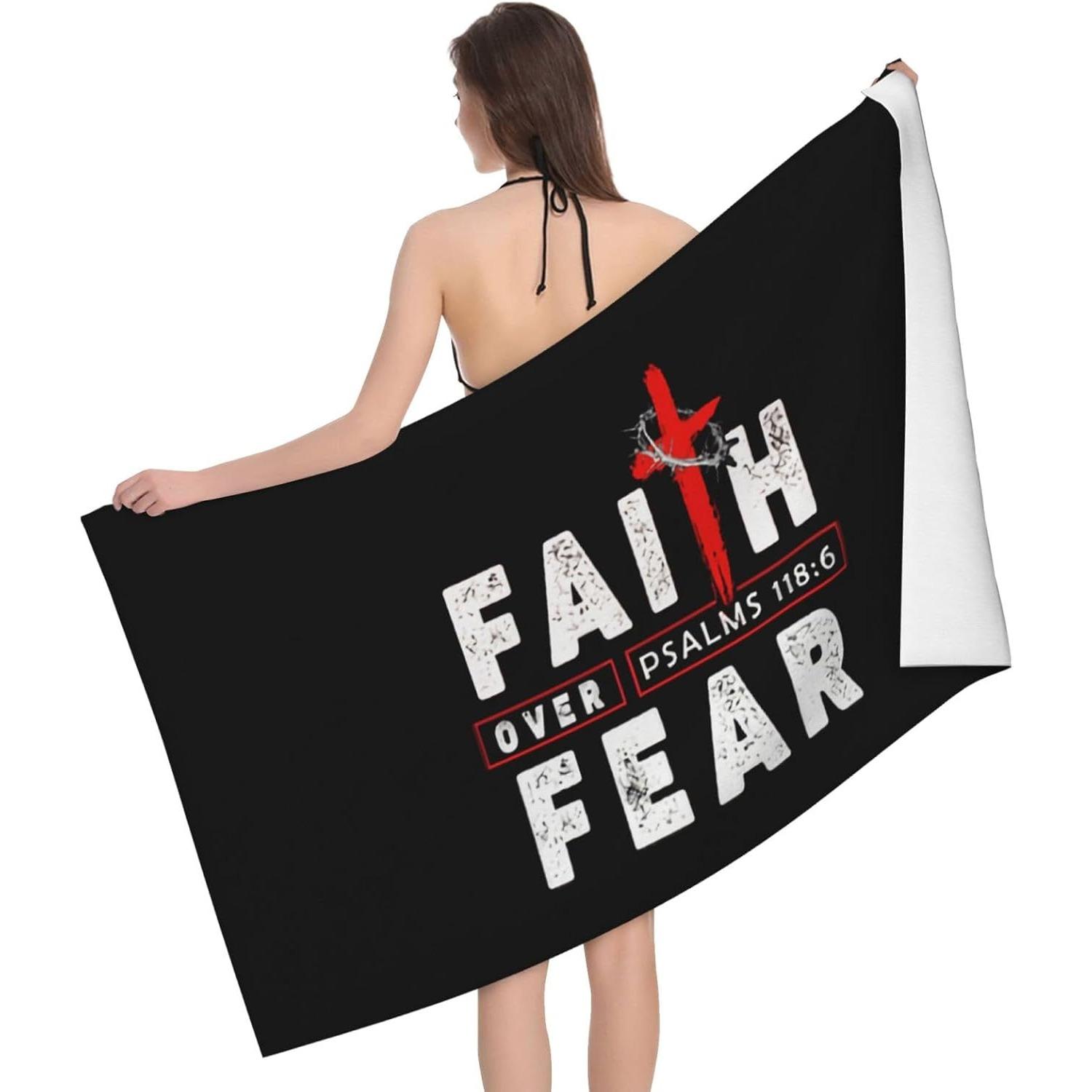 Beach Towel Oversized, Jesus Christian Faith Cross Over Fear Microfiber Bath Towel Vintage Beach Blanket Lightweight Thin Towels W40*H60(CM)
Beach Towel Oversized, Jesus Christian Faith Cross Over Fear Microfiber Bath Towel Vintage Beach Blanket Lightweight Thin Towels W40*H60(CM)