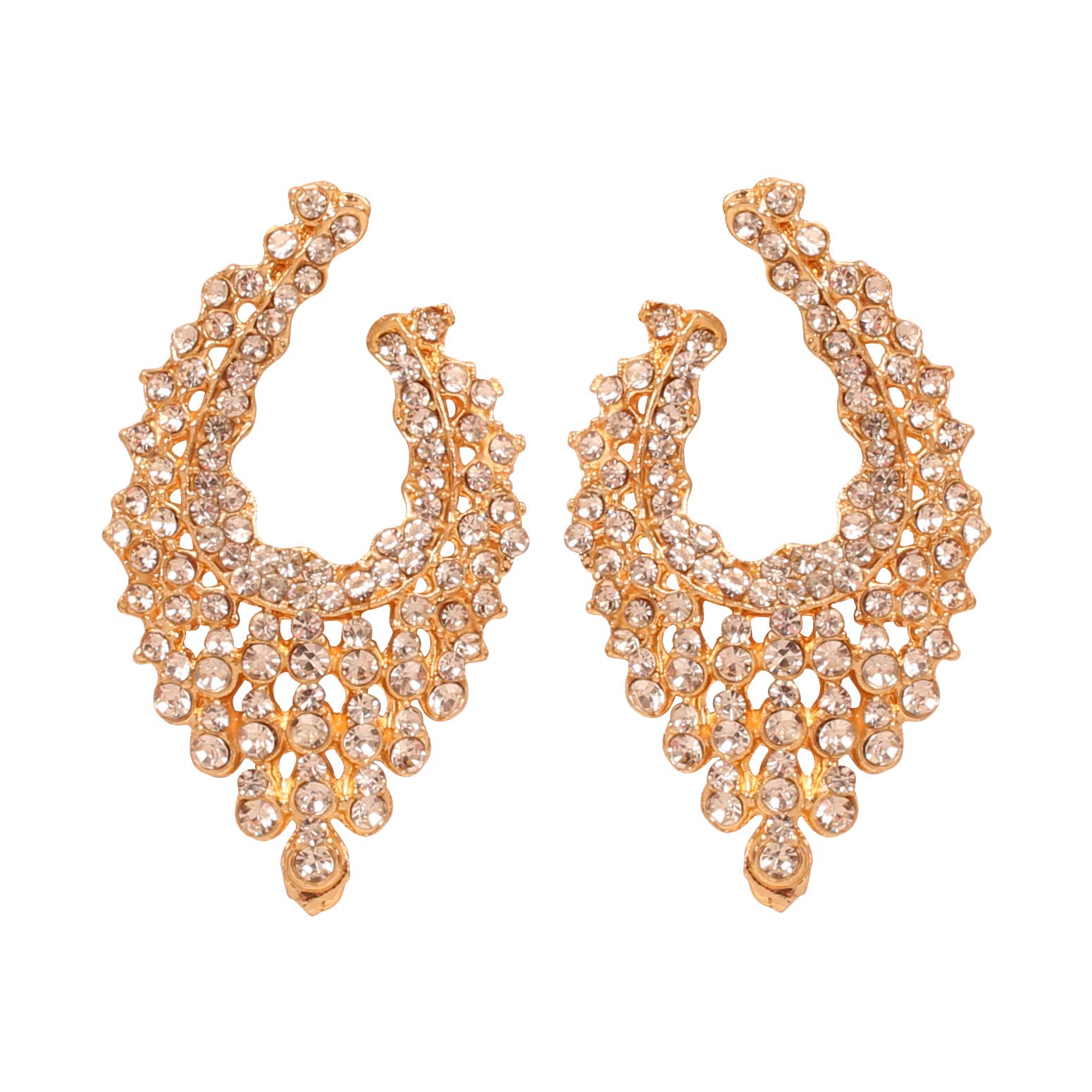 Touchstone Indian Bollywood Bling Traditional Artistic Workmanship Style Gold Tone White Rhinestone Designer Jewelry Earrings for Women to Define a
Touchstone Indian Bollywood Bling Traditional Artistic Workmanship Style Gold Tone White Rhinestone Designer Jewelry Earrings for Women to Define a