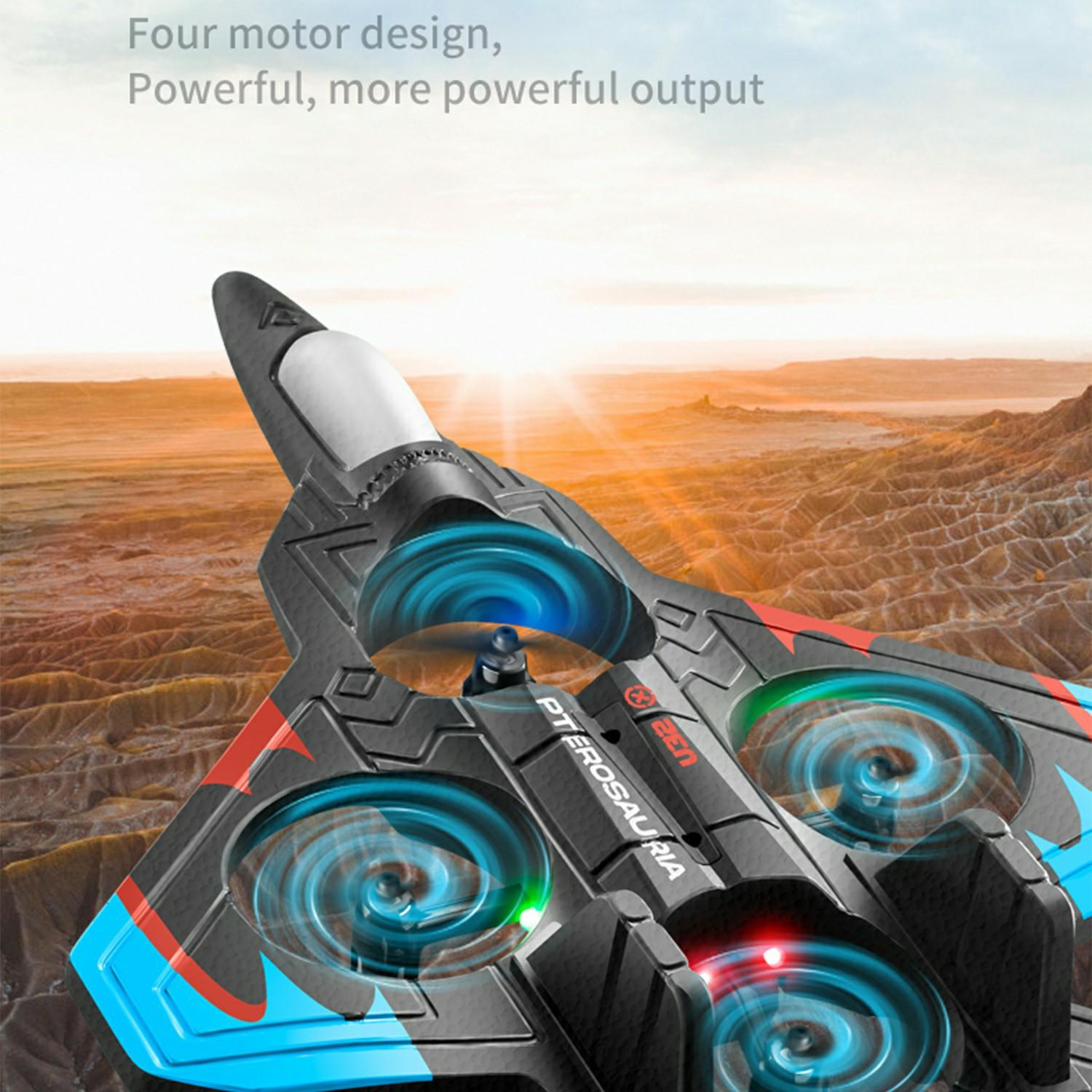 4DRC V32 RC Airplane EPP Quadcopter Fighter Jet Toy Glider Remote Control Aircraft RC Drone (Without Camera), 3 Batteries Type A
4DRC V32 RC Airplane EPP Quadcopter Fighter Jet Toy Glider Remote Control Aircraft RC Drone (Without Camera), 3 Batteries Type A