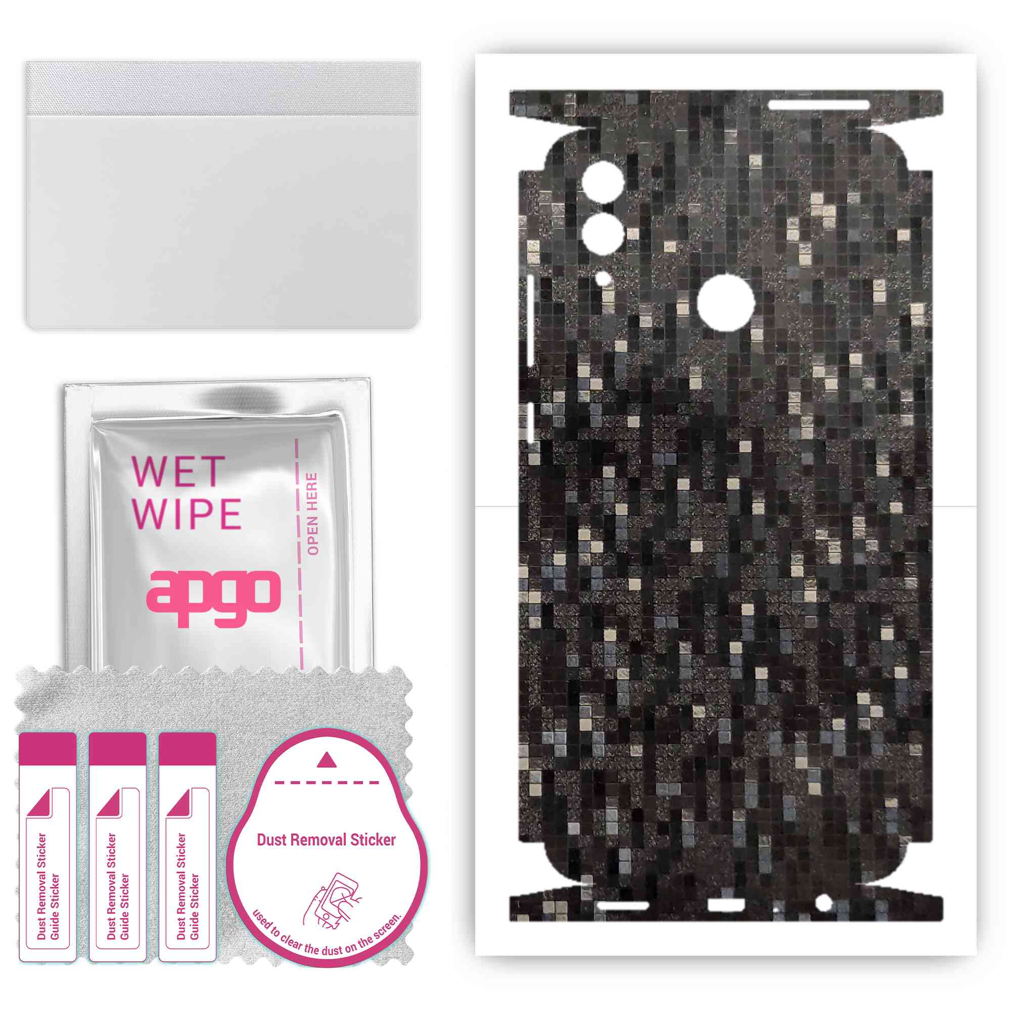 apgo Protective Skin Sticker for the back+sides compatible with Honor 10 Lite, Full Wrap Film, Foil, Vinyl - Pattern Carbon Black Pixel
apgo Protective Skin Sticker for the back+sides compatible with Honor 10 Lite, Full Wrap Film, Foil, Vinyl - Pattern Carbon Black Pixel