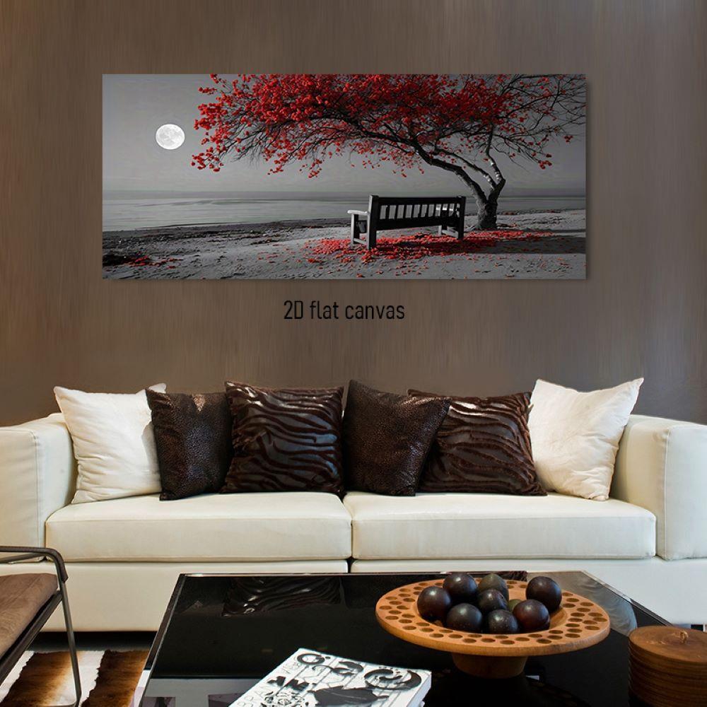 This red floral tree and bench beach decoration painting under moonlight can add a peaceful and romantic atmosphere to your home (as the picture,50x100cm No Frame)
This red floral tree and bench beach decoration painting under moonlight can add a peaceful and romantic atmosphere to your home (as the picture,50x100cm No Frame)