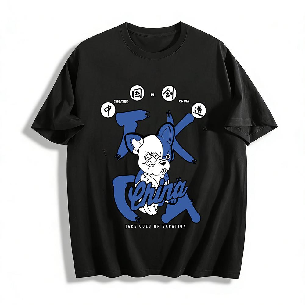 Vintage Chinese Style French Bulldog Print T-shirt Trendy Loose Casual Unisex Top Created In China Pure cotton T-shirt 6XL
Vintage Chinese Style French Bulldog Print T-shirt Trendy Loose Casual Unisex Top Created In China Pure cotton T-shirt 6XL