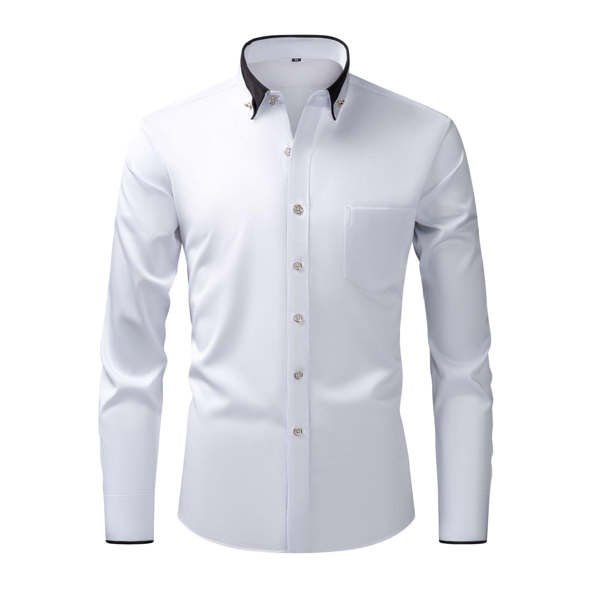 Men s European-Sized Non-Iron Slim-Fit Long-Sleeve Shirt with Diamond Buttons and Four-Way Stretch for a High-End Business Look. XL
Men s European-Sized Non-Iron Slim-Fit Long-Sleeve Shirt with Diamond Buttons and Four-Way Stretch for a High-End Business Look. XL
