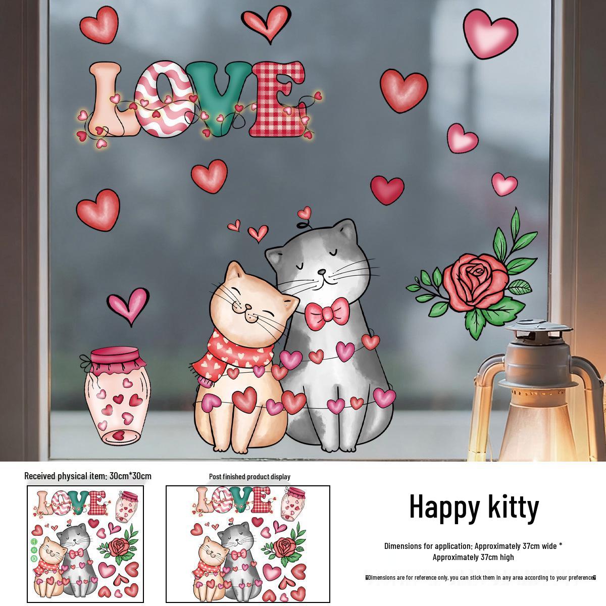 Valentine s Day Heart & Loving Cat Window Electrostatic Stickers for Shop Displays 2026 30x30 cm (with adhesive)
Valentine s Day Heart & Loving Cat Window Electrostatic Stickers for Shop Displays 2026 30x30 cm (with adhesive)