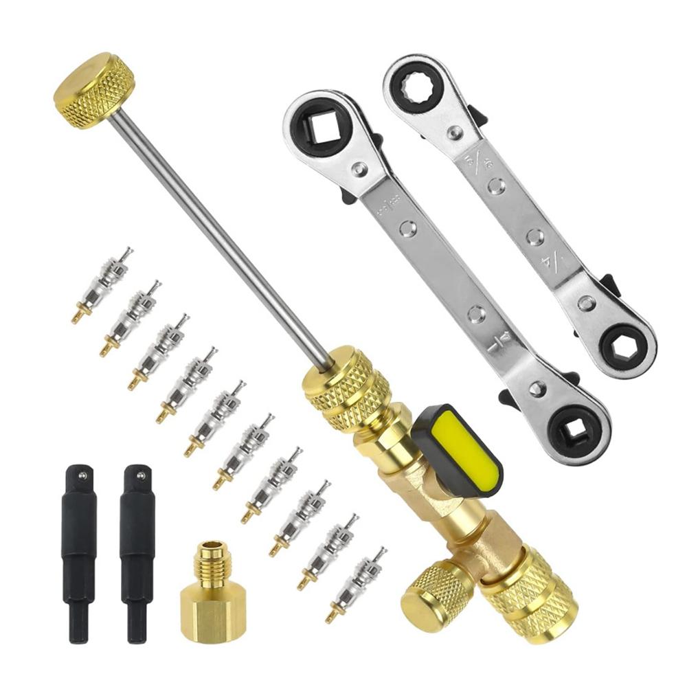 Инструмент для снятия и установки золотника клапана кондиционера Набор для снятия золотника Трещоточный ключ Адаптер с шестигранной головкой Латунный золотник клапана Система ОВКВ золотой
Инструмент для снятия и установки золотника клапана кондиционера Набор для снятия золотника Трещоточный ключ Адаптер с шестигранной головкой Латунный золотник клапана Система ОВКВ золотой