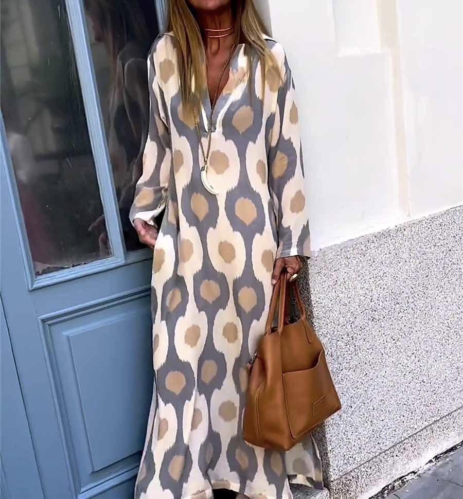 2023 European & American Autumn/Winter Fashion: Printed V-Neck Long Dress with Stand-up Collar 2XL сірий колір
2023 European & American Autumn/Winter Fashion: Printed V-Neck Long Dress with Stand-up Collar 2XL сірий колір