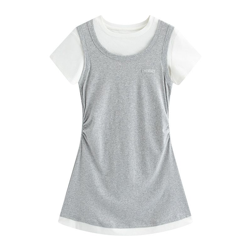 Julu Studio Goha s Love Letter Plus-Size Dress with a Fake Two-Piece Design, Waist-Cinching, Slimming Effect, and Large Size Light Heather Gray, Cropped Length M
Julu Studio Goha s Love Letter Plus-Size Dress with a Fake Two-Piece Design, Waist-Cinching, Slimming Effect, and Large Size Light Heather Gray, Cropped Length M