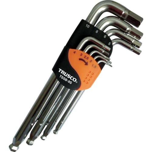 TRUSCO Stainless Steel Ball Point Hex Wrench Set, Standard Type, Silver, 9-Piece Set, TSSB-9S
TRUSCO Stainless Steel Ball Point Hex Wrench Set, Standard Type, Silver, 9-Piece Set, TSSB-9S