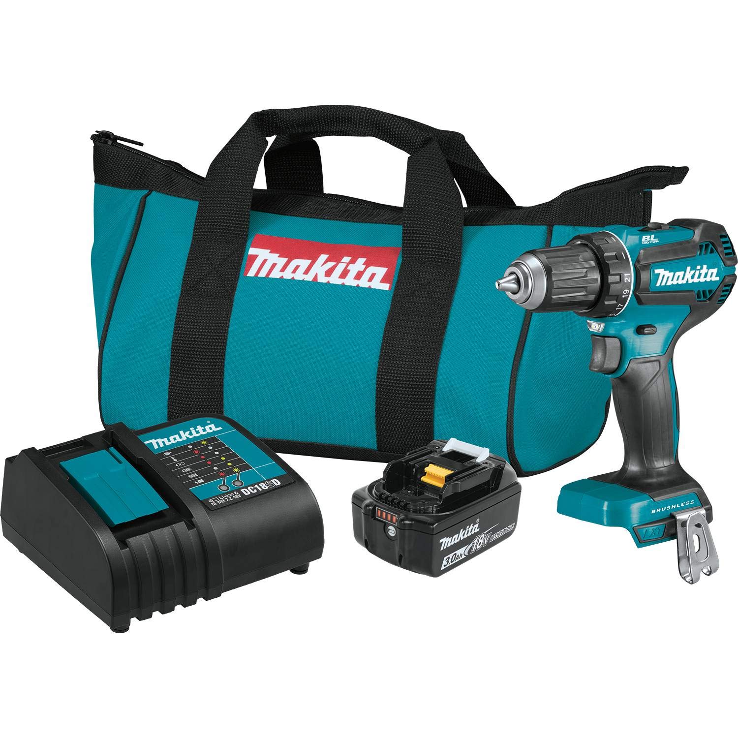 Безщітковий дриль-шуруповерт Makita 18 В XFD131 Акумуляторний набір електроінструментів чорний///білий
Безщітковий дриль-шуруповерт Makita 18 В XFD131 Акумуляторний набір електроінструментів чорний///білий