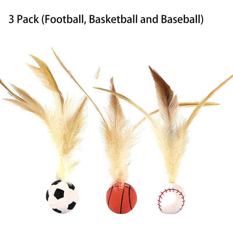 3 Pack Cat Toy Balls With Feather Tails - Stimulate Instinctive Play, Enhance Pet - Owner Bond
3 Pack Cat Toy Balls With Feather Tails - Stimulate Instinctive Play, Enhance Pet - Owner Bond