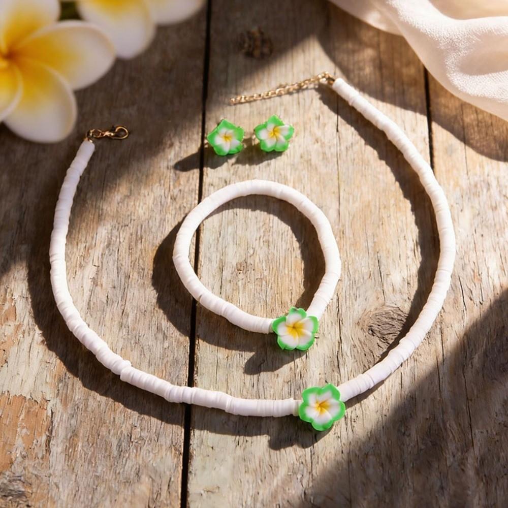 Woven Rope Chain Big Flower Clay Beads Bracelet Boho Chic Handmade Woven Earrings Vacation зелёный
Woven Rope Chain Big Flower Clay Beads Bracelet Boho Chic Handmade Woven Earrings Vacation зелёный