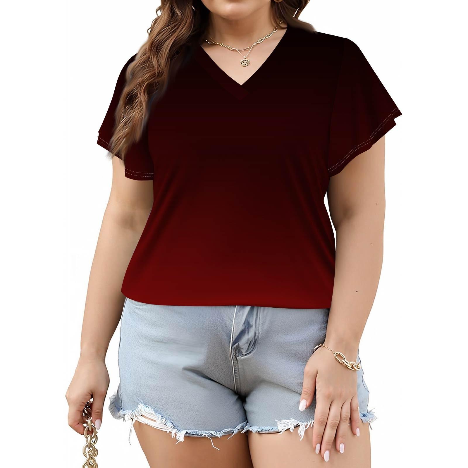 Women s Fashion Casual Printed V-Neck Short Sleeve Oversized T-Shirt Top XL винний
Women s Fashion Casual Printed V-Neck Short Sleeve Oversized T-Shirt Top XL винний
