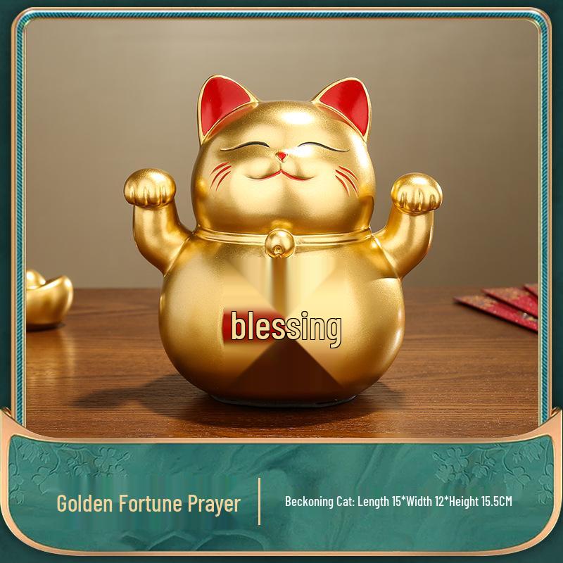 Prosperous Fortune Cat Ornament for Home or Shop - Lucky Cat Piggy Bank for Front Desk or Cash Register Display
Prosperous Fortune Cat Ornament for Home or Shop - Lucky Cat Piggy Bank for Front Desk or Cash Register Display