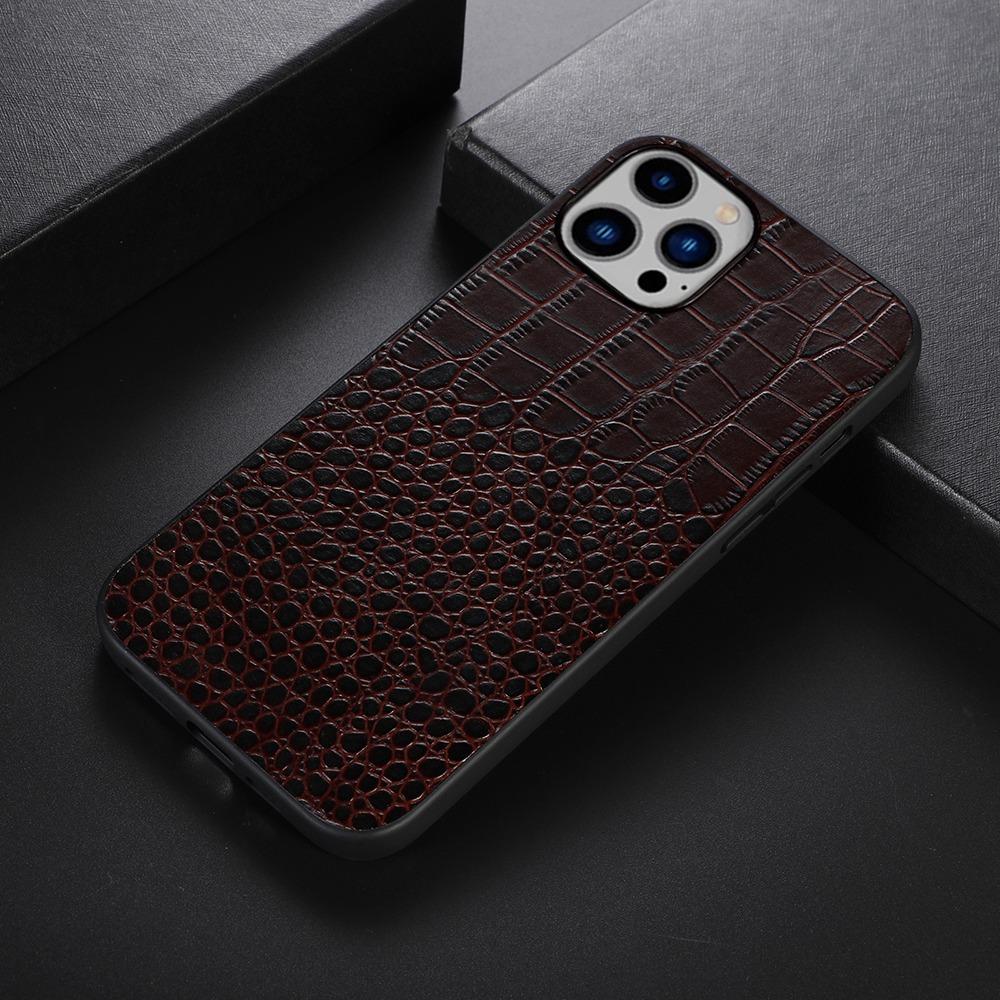 For iPhone 14 Plus 6.7 inch Anti-fall Crocodile Texture Phone Case Scratch Resistant Well Protection Phone Cover Genuine Cowhide Leather Coated Shell Brown
For iPhone 14 Plus 6.7 inch Anti-fall Crocodile Texture Phone Case Scratch Resistant Well Protection Phone Cover Genuine Cowhide Leather Coated Shell Brown