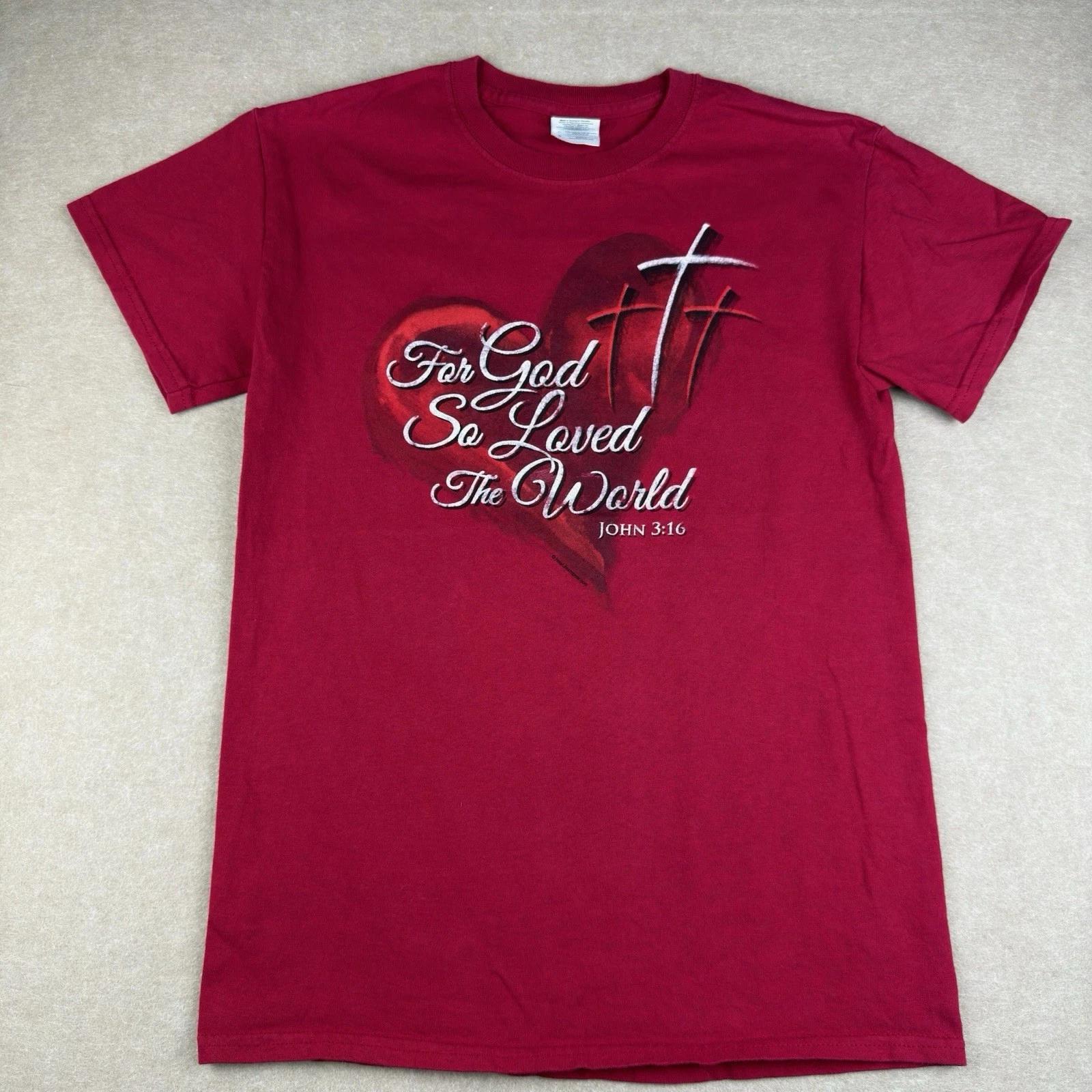 For God So Loved The World John 3:16 Red Christian T-Shirt Men’s Small Jesus Tee 4XL
For God So Loved The World John 3:16 Red Christian T-Shirt Men’s Small Jesus Tee 4XL