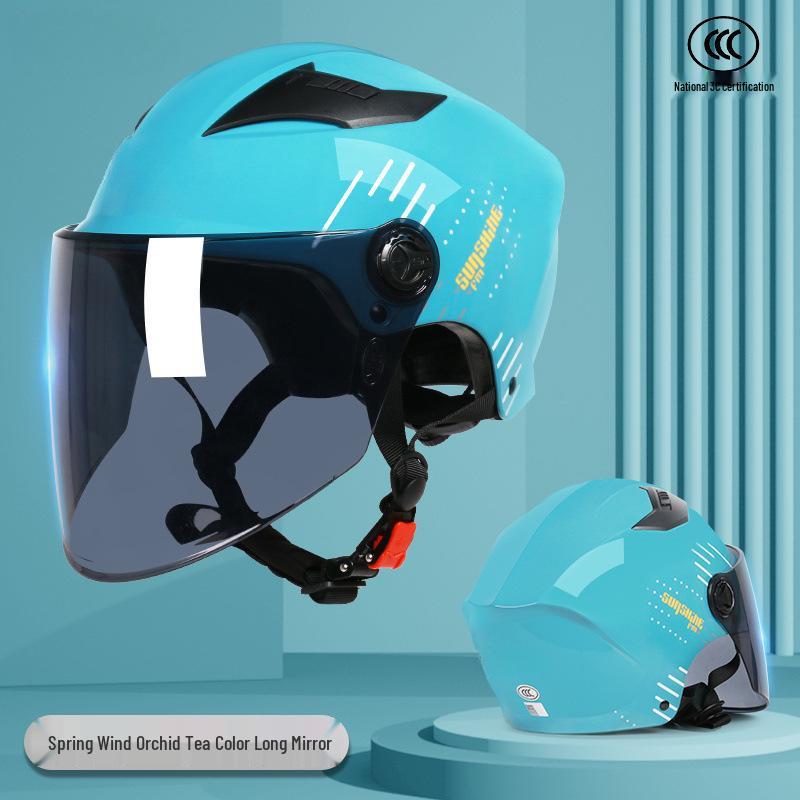 Unisex Certified Electric Motorcycle Helmet - Summer Sunscreen, Meets National Standards Colorful Long Visor
Unisex Certified Electric Motorcycle Helmet - Summer Sunscreen, Meets National Standards Colorful Long Visor