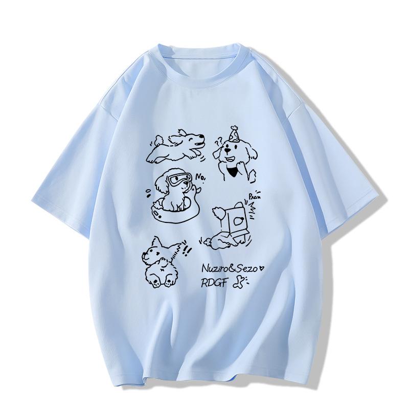 Summer cotton white gray short-sleeved t-shirt female dog animal print design sense American half-sleeved loose top tide 3xl (160-180 recommended) світло-синій колір
Summer cotton white gray short-sleeved t-shirt female dog animal print design sense American half-sleeved loose top tide 3xl (160-180 recommended) світло-синій колір