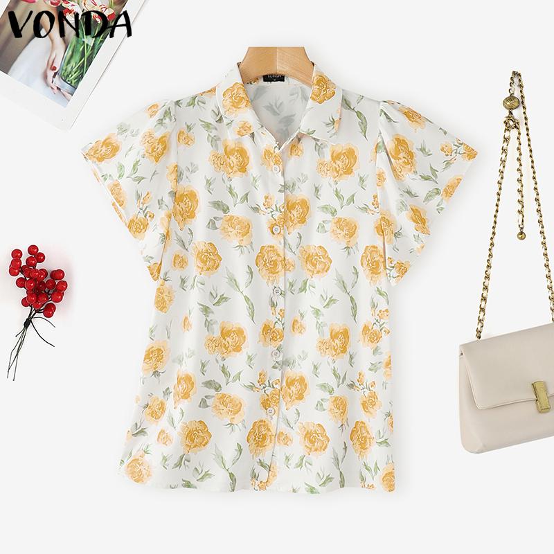 VONDA Women Flare Short Sleeve Floral Print Buttons Casual Summer Shirts Blouse S жёлтый
VONDA Women Flare Short Sleeve Floral Print Buttons Casual Summer Shirts Blouse S жёлтый