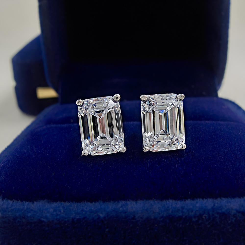 925 Sterling Silver White Gold Plated Diamond Square Stud Earrings - Elegant & Versatile Design for Women 925 Silver
925 Sterling Silver White Gold Plated Diamond Square Stud Earrings - Elegant & Versatile Design for Women 925 Silver