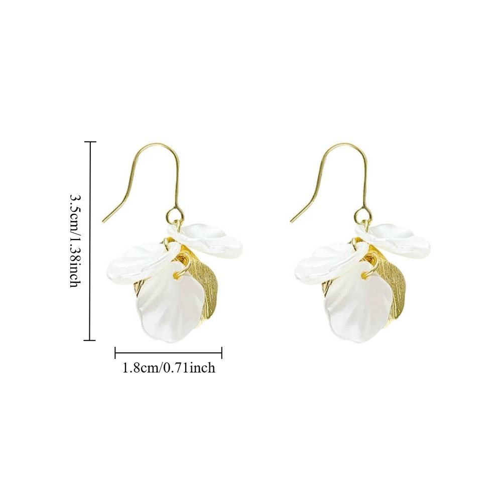 New White Shell Flower Petal Pendant Earrings For Women Elegant Long Tassel Temperament Ear Hook Wedding Jewelry Accessories
New White Shell Flower Petal Pendant Earrings For Women Elegant Long Tassel Temperament Ear Hook Wedding Jewelry Accessories